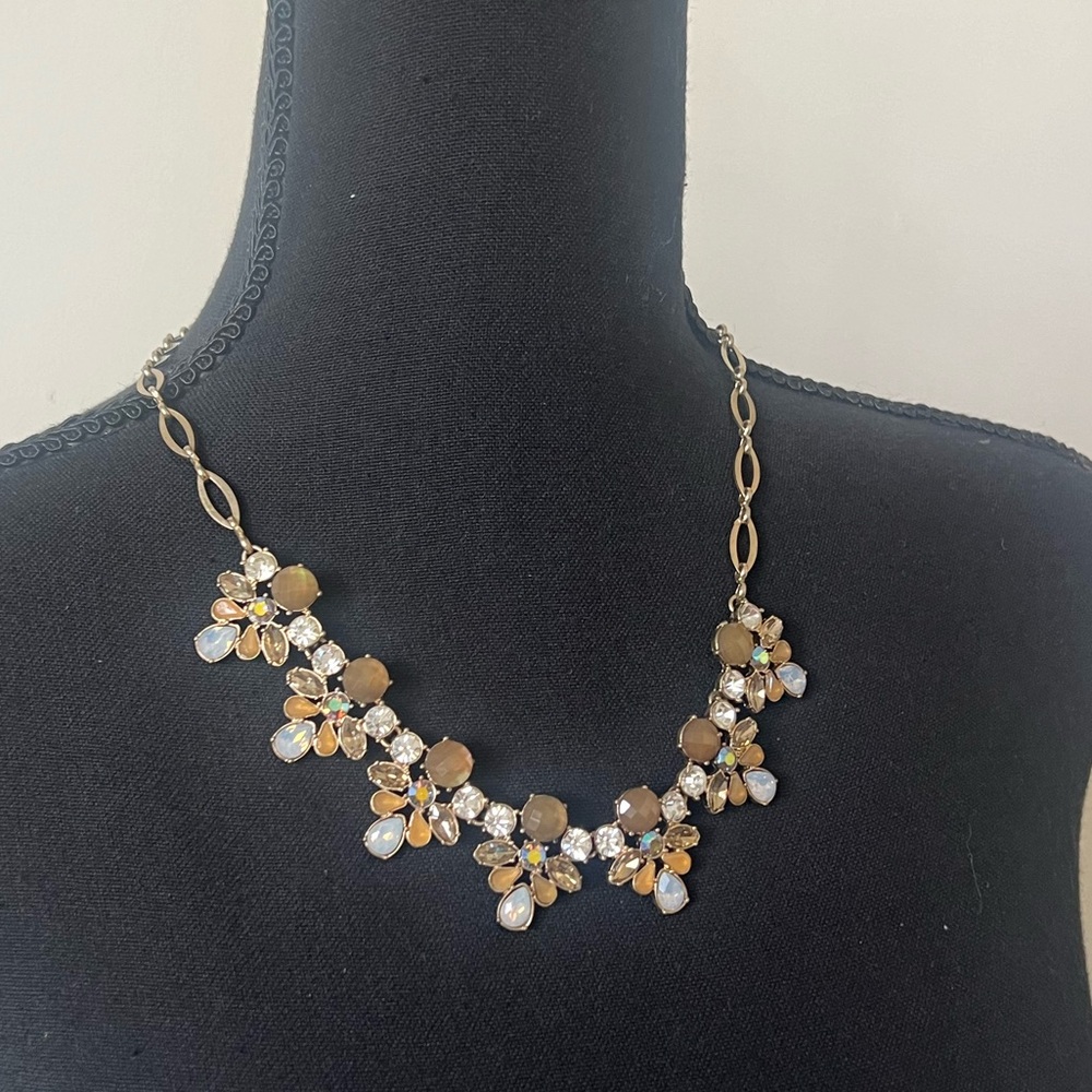 Jessica Simpson Gem Stone beaded statement Choker Necklace